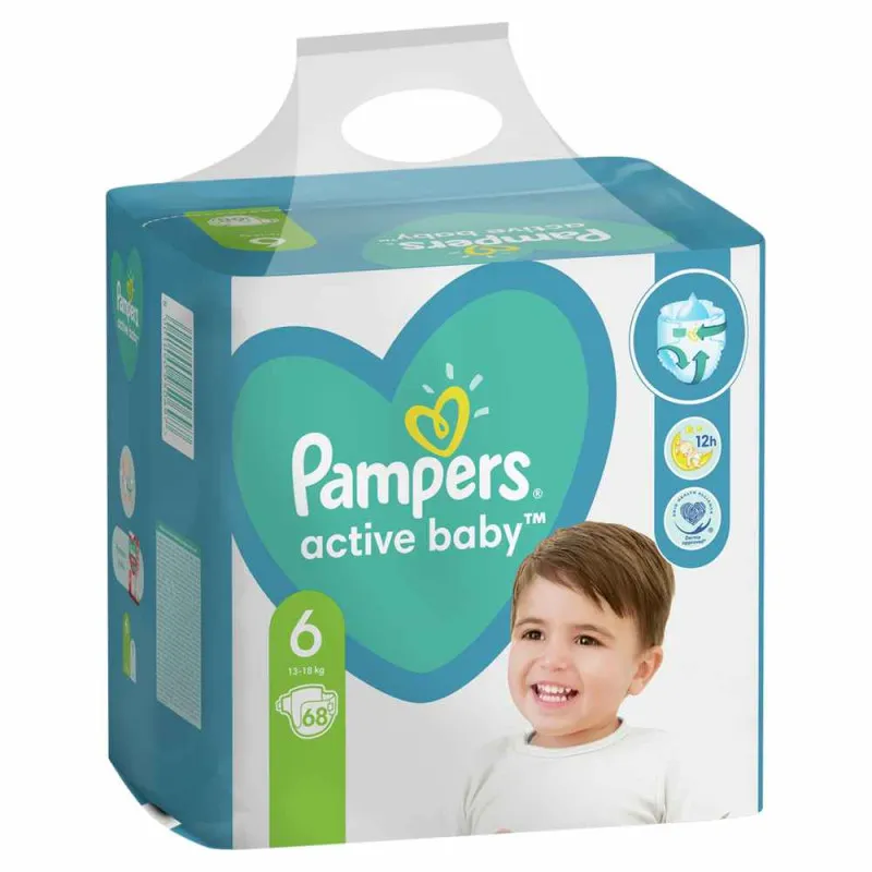 PAMPERS PELENE ACTIVE BABY GPP LARGE 6, 13+KG, 68KOM