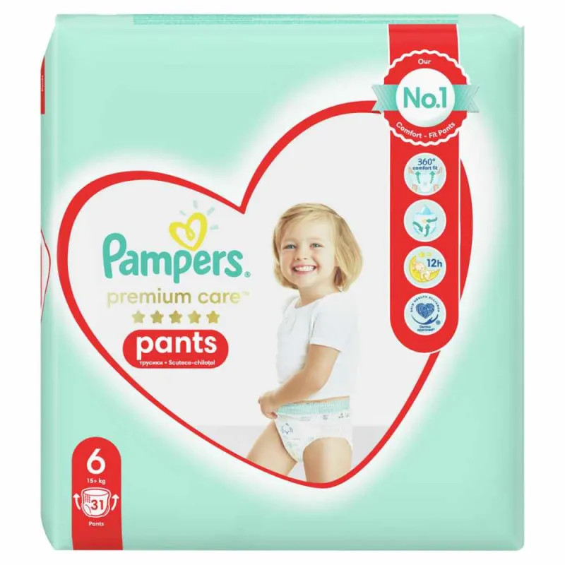 PAMPERS PELENE GACICE PREMIUM VP LARGE 6, 15+KG, 31KOM
