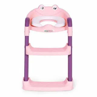 ADAPTER ZA WC ŠOLJU ZA DECU SA STEPENIKOM  PINK ECOTOYS 