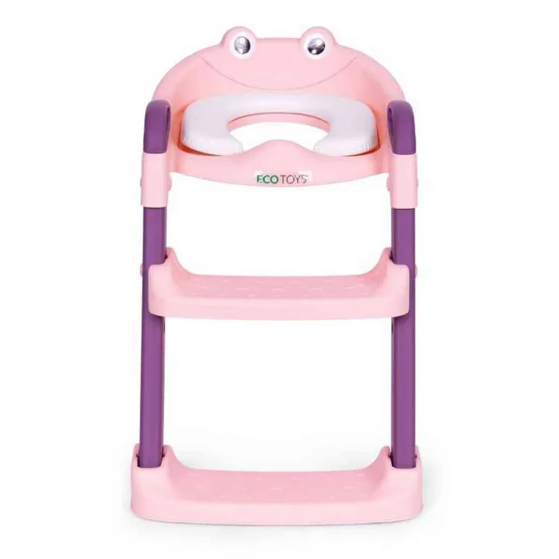 ADAPTER ZA WC ŠOLJU ZA DECU SA STEPENIKOM  PINK ECOTOYS 
