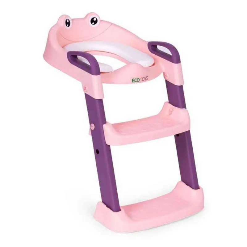 ADAPTER ZA WC ŠOLJU ZA DECU SA STEPENIKOM  PINK ECOTOYS 