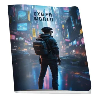 SAVPO SVESKA A4 CYBER WORLD MEK POVEZ KVADRAT