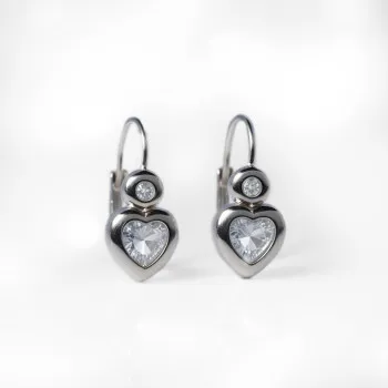 SILVER LINE MINDJUSE SRCE KRISTAL SA OKRUGLIM KRISTALOM I SIGURNOM KOPCOM