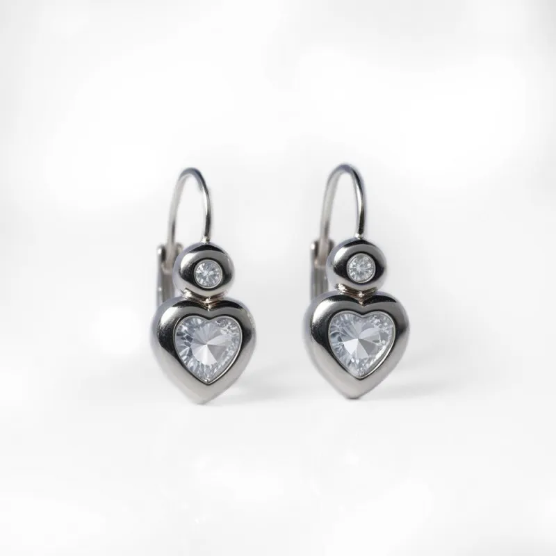 SILVER LINE MINDJUSE SRCE KRISTAL SA OKRUGLIM KRISTALOM I SIGURNOM KOPCOM 