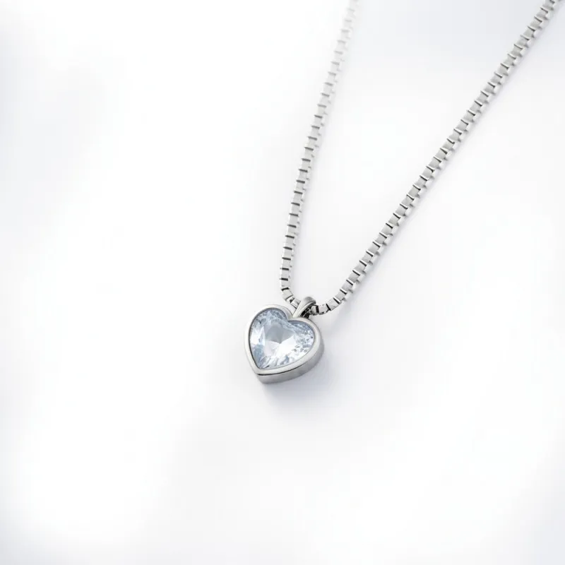 SILVER LINE OGRLICA BELO KRISTALNO SRCE