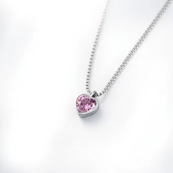 SILVER LINE OGRLICA ROZA KRISTALNO SRCE
