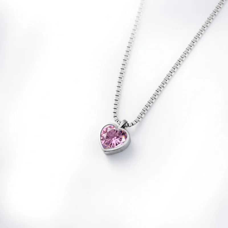 SILVER LINE OGRLICA ROZA KRISTALNO SRCE