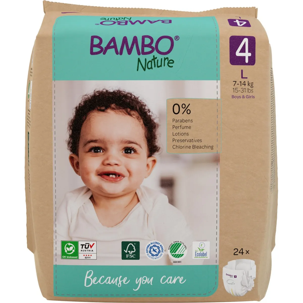 BAMBO PELENE NATURE ECO-FRIENDLY 4, 7-14KG, 24KOM 