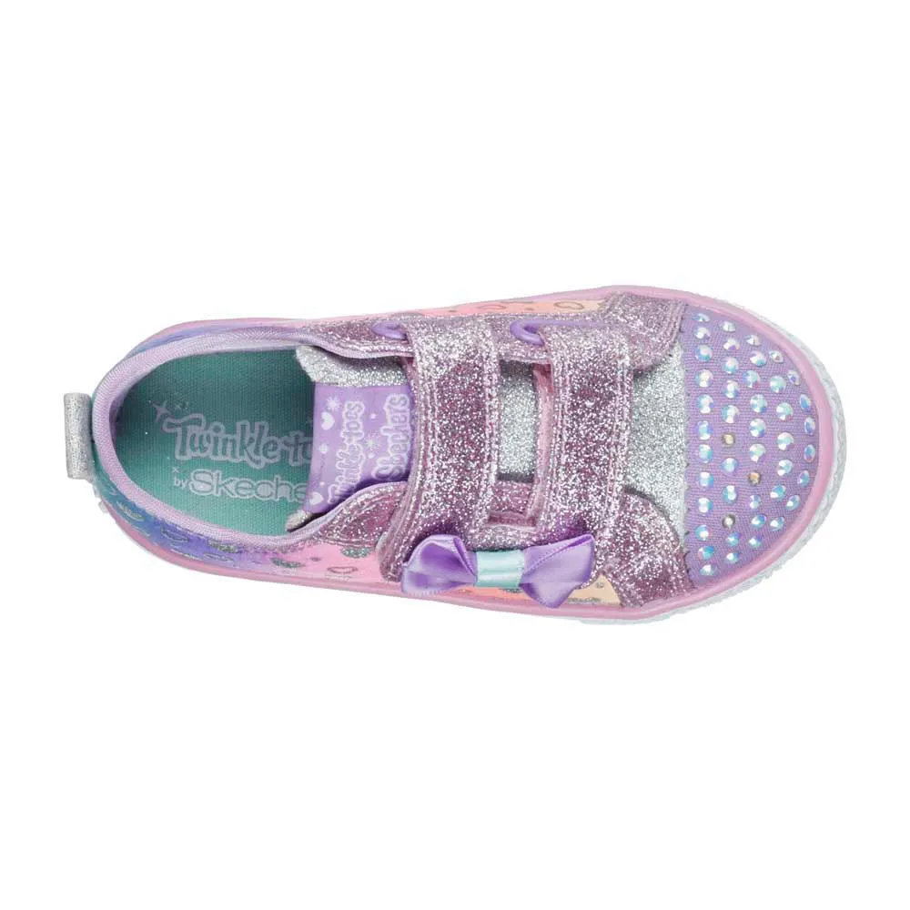 Zapatillas Blancas Niña Zapatos Skechers Shuffle Lite Twinkle Toes