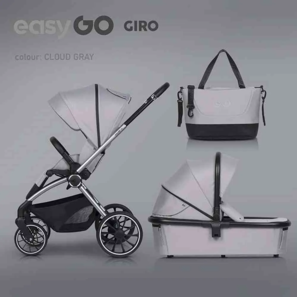 EUROCART EASY GO GIRO 2U1 KOLICA ZA BEBE CLOUDY GREY 