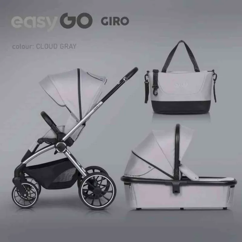 EUROCART EASY GO GIRO 2U1 KOLICA ZA BEBE CLOUDY GREY 