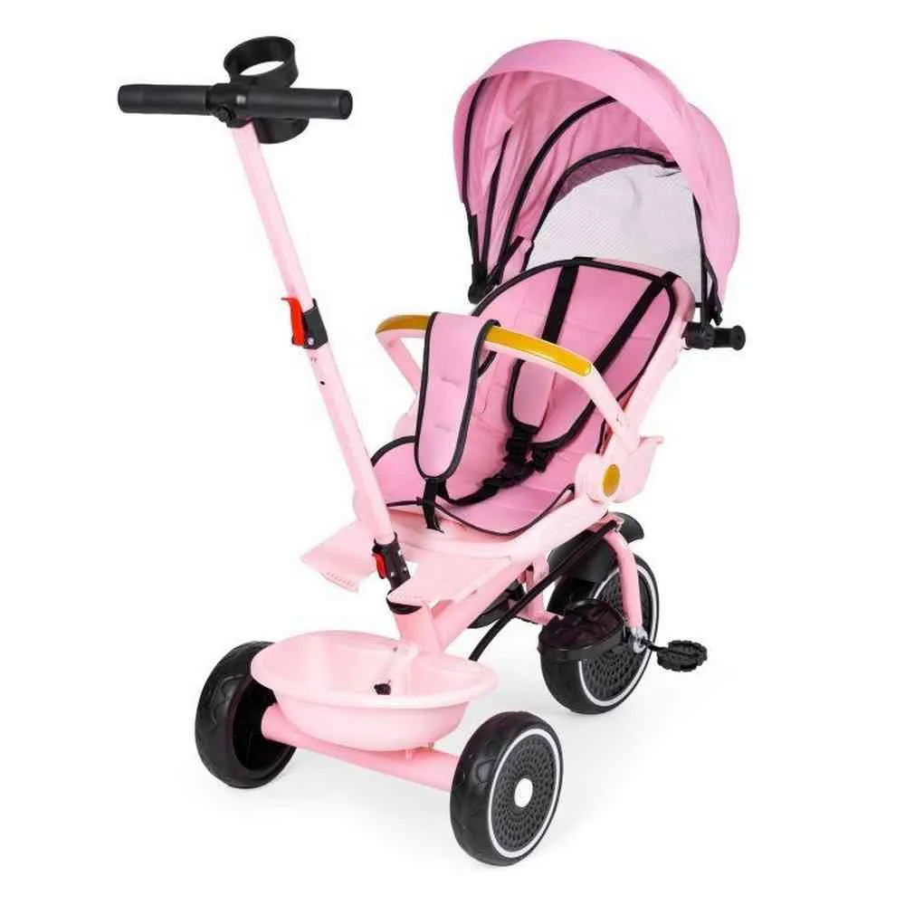 2U1 TRICIKL SA ROTIRAJUĆIM SEDIŠTEM I SKLOPIVOM TENDOM PINK ECOTOYS 