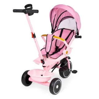 2U1 TRICIKL SA ROTIRAJUĆIM SEDIŠTEM I SKLOPIVOM TENDOM PINK ECOTOYS 