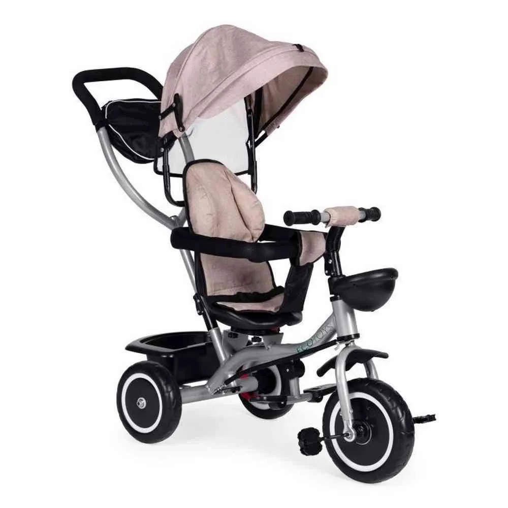 2U1 TRICIKL SA ROTIRAJUĆIM SEDIŠTEM I SKLOPIVOM TENDOM BEIGE ECOTOYS 