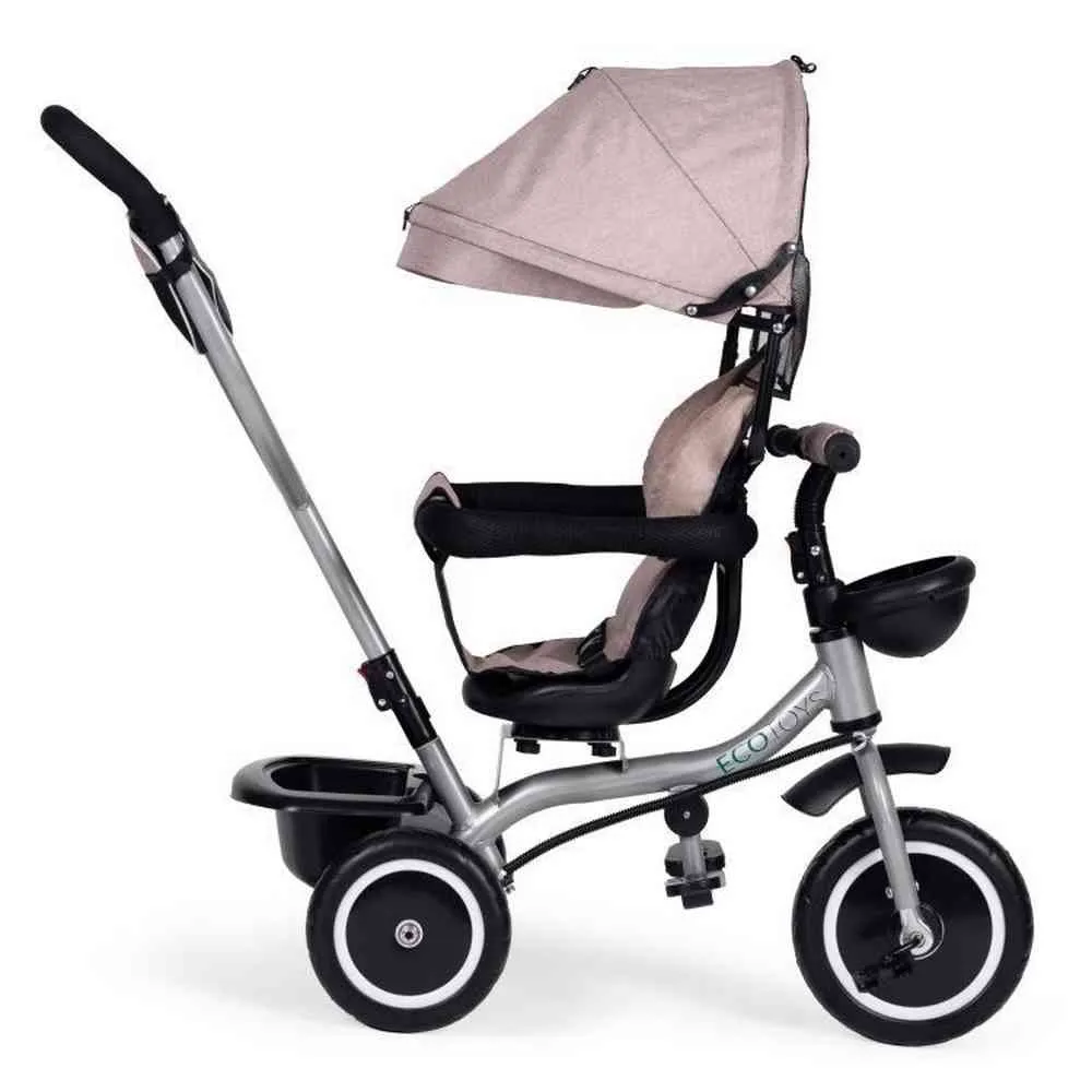 2U1 TRICIKL SA ROTIRAJUĆIM SEDIŠTEM I SKLOPIVOM TENDOM BEIGE ECOTOYS 