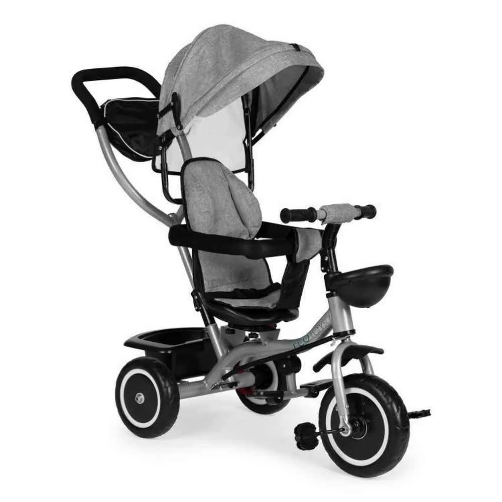 2U1 TRICIKL SA ROTIRAJUĆIM SEDIŠTEM I SKLOPIVOM TENDOM GRAY ECOTOYS 