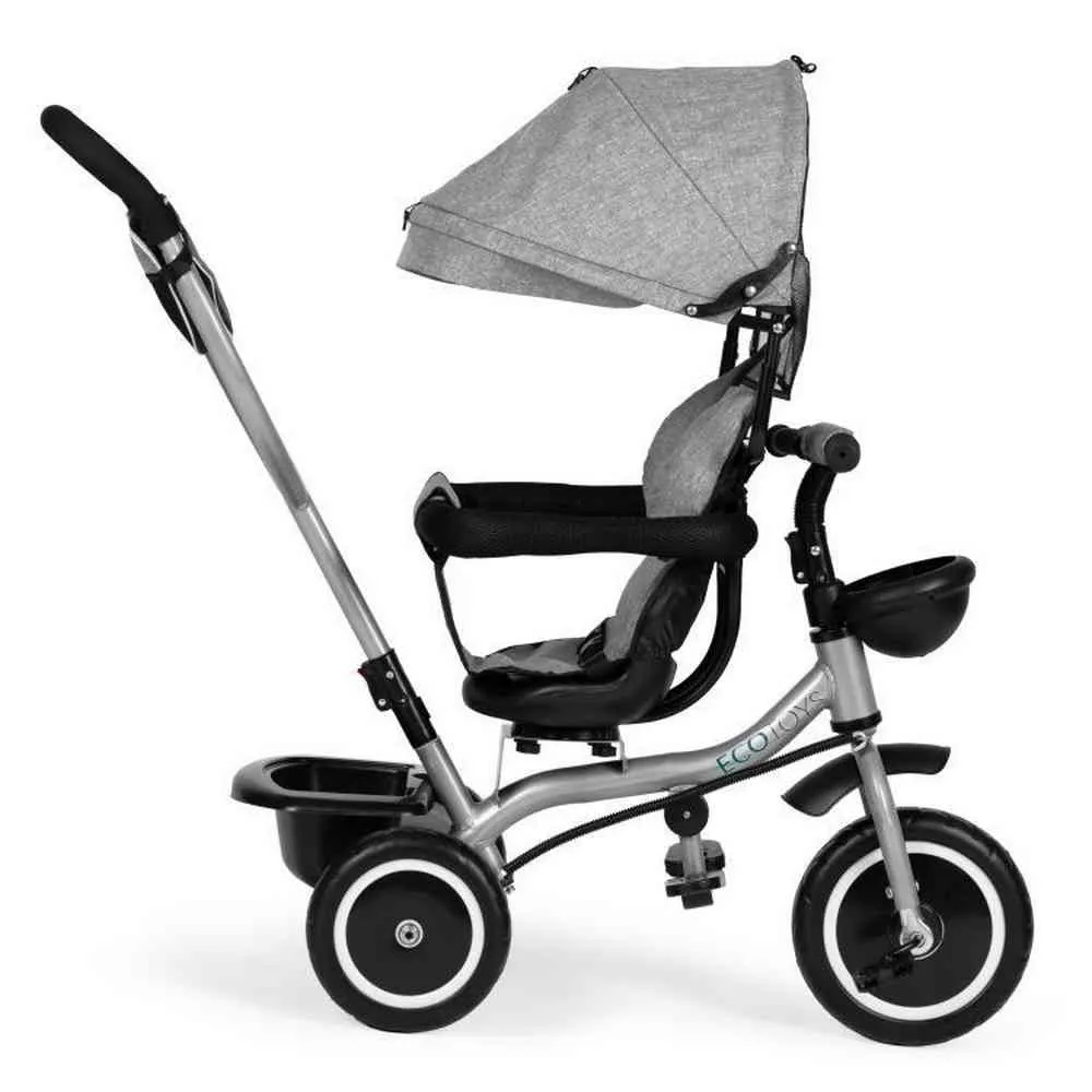 2U1 TRICIKL SA ROTIRAJUĆIM SEDIŠTEM I SKLOPIVOM TENDOM GRAY ECOTOYS 