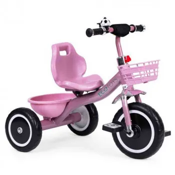 TRICIKL SA NEKLIZAJUĆIM RUKOHVATIMA  ZVONCEM I KORPOM  PINK ECOTOYS 
