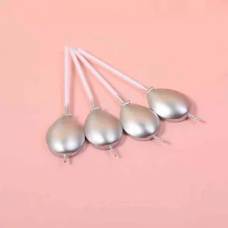 YOYOSO PARTY SVEĆICE 4 KOM SILVER